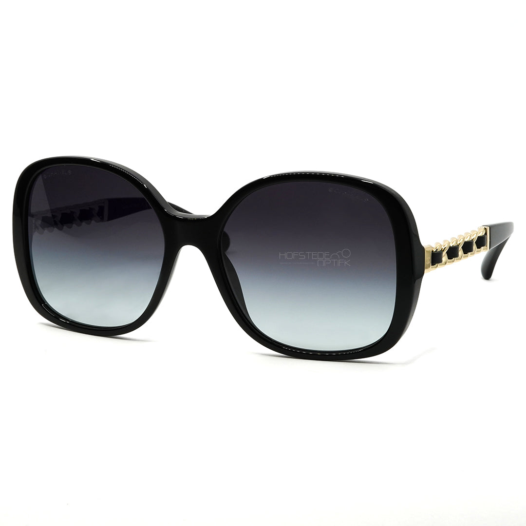 CHANEL Acetate Chain Sunglasses 5470-Q-A Black 1210009